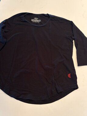 Loomstate for Chipotle Women M Organic Cotton 3/4 Sleeve Tee Black